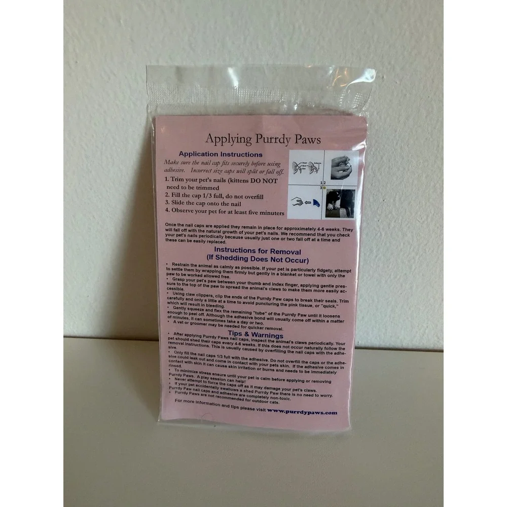 Purrdy Paws Clear Kitten Soft Nail Caps Claw Covers with Adhesive Made in USA